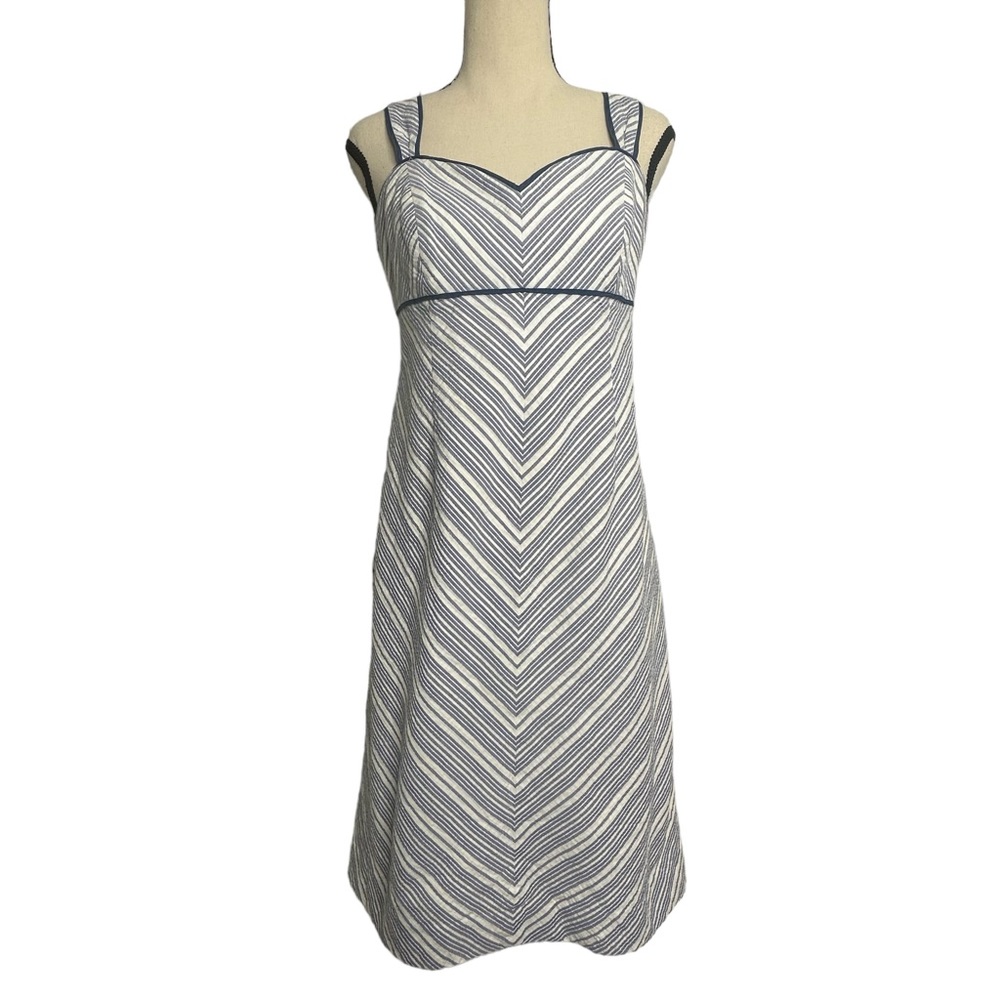Lilly Pulitzer Chevron Blue White Dress Size 8